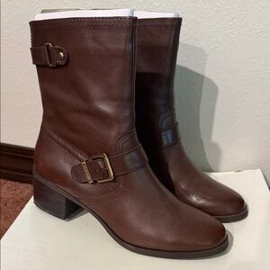 Anne Klein Chocolate Heeled Boots